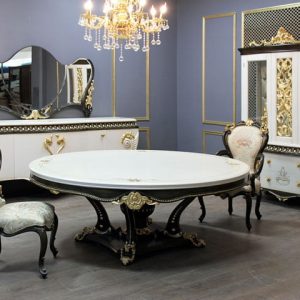 Turkey Classic Furniture - Luxury Furniture ModelsAntik Oval Table Dining Room Set