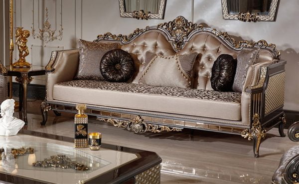 Turkey Classic Furniture - Luxury Furniture ModelsBlack Rose Classic Sofa Set