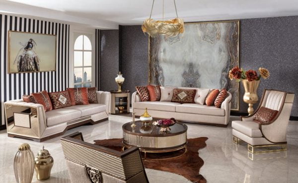 Turkey Classic Furniture - Luxury Furniture ModelsBursas Art Deco Sofa Set
