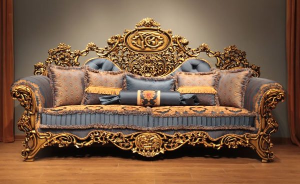 Turkey Classic Furniture - Luxury Furniture Modelsİhtişam Blue Classic Sofa Set