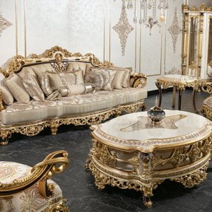Turkey Classic Furniture - Luxury Furniture ModelsLorin Gold Classic Sofa Set