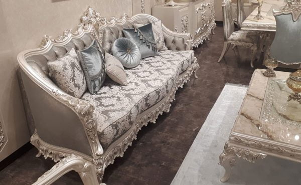 Turkey Classic Furniture - Luxury Furniture ModelsOscar White Classic Sofa Set