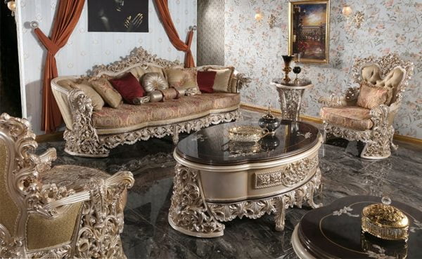 Turkey Classic Furniture - Luxury Furniture ModelsPayitaht Bronze Classic Sofa Set